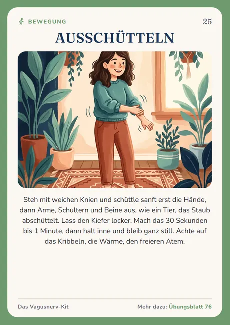 Vagusnerv-Karte: Ausschütteln